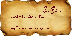 Eschwig Zsófia névjegykártya